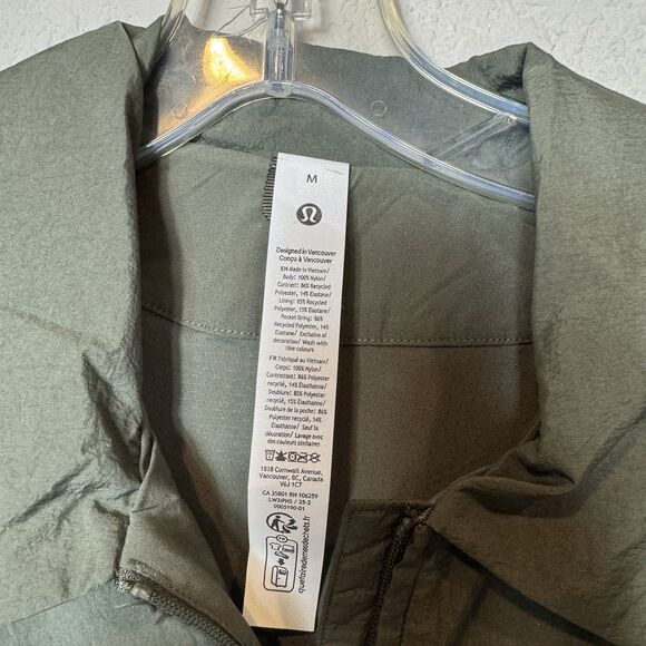 Lululemon Color Block Nylon Collared Jacket Retro Army Green/Black Size M NWT - Picture 5 of 10
